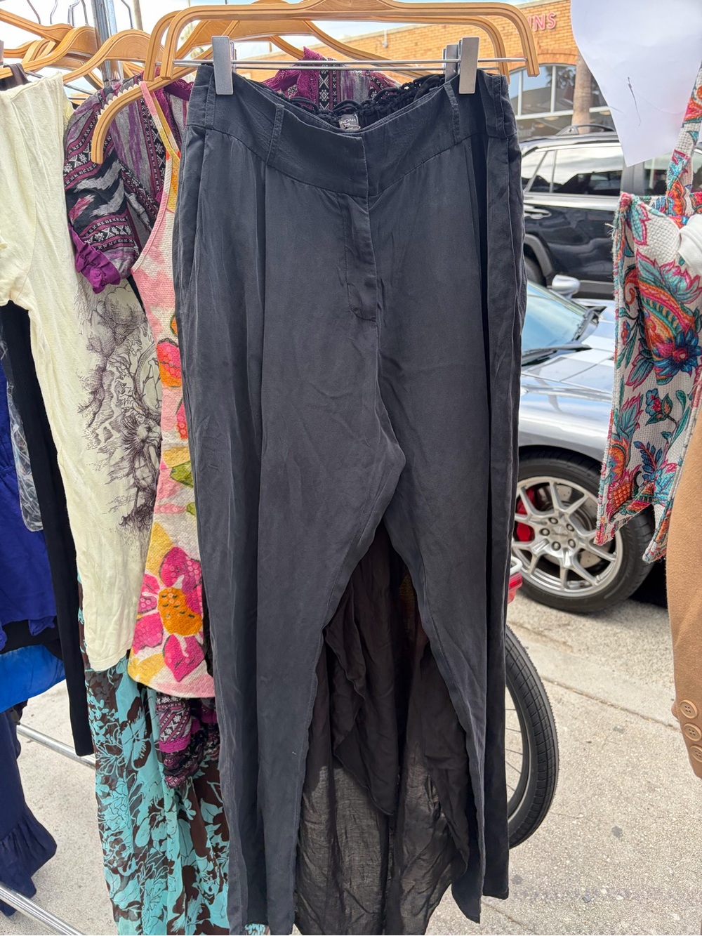 Zimmermann Black Silk High-Waisted Tapered Pants / Trouser
